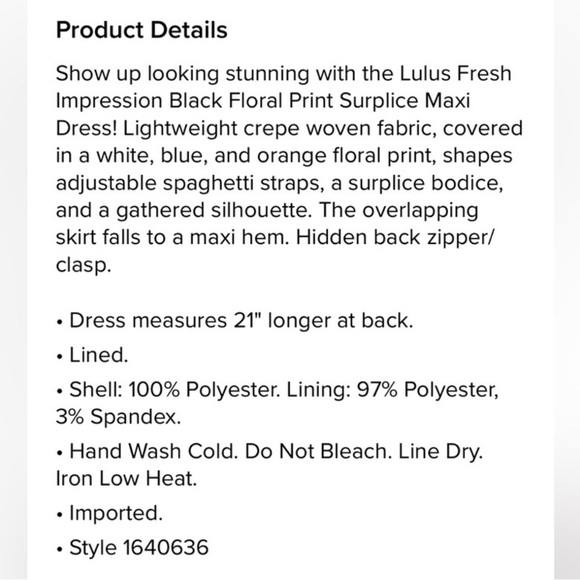Lulus Fresh Impression Black Floral Print Surplice Maxi Dress Small - Picture 7 of 9